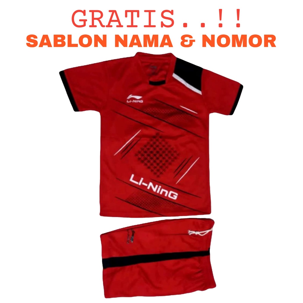 ( FREE SABLON NAMA &amp; NOMOR ) Baju olahraga anak laki/perempuan kaos badminton bulutangkis tenis voli bola futsal terbaru