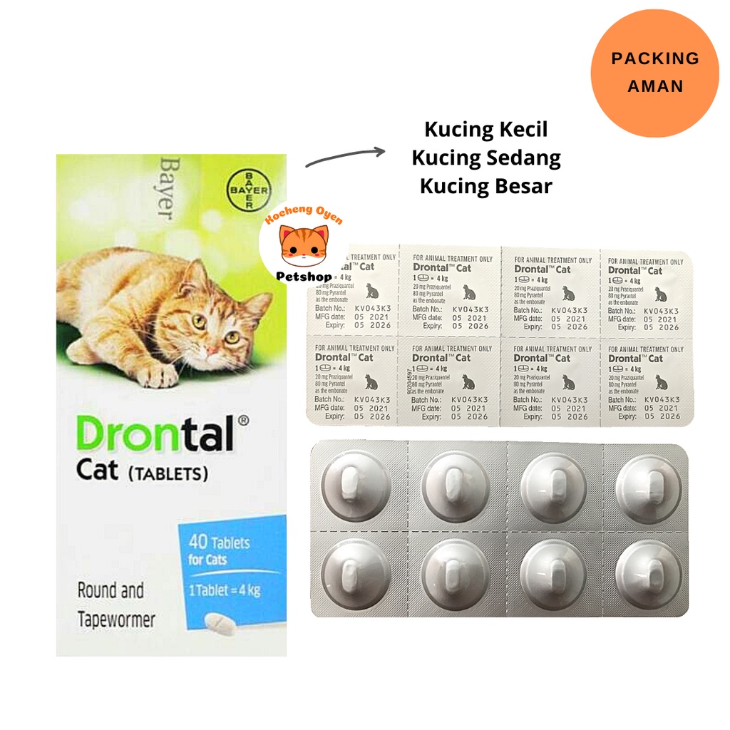 Jual Drontal Obat Cacing Kucing 1 tablet Drontal Cat Drontal Obat