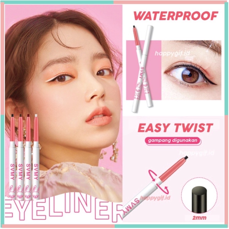 SVMY Eyeliner Mata Pink White Twisted Waterproof Tahan Air