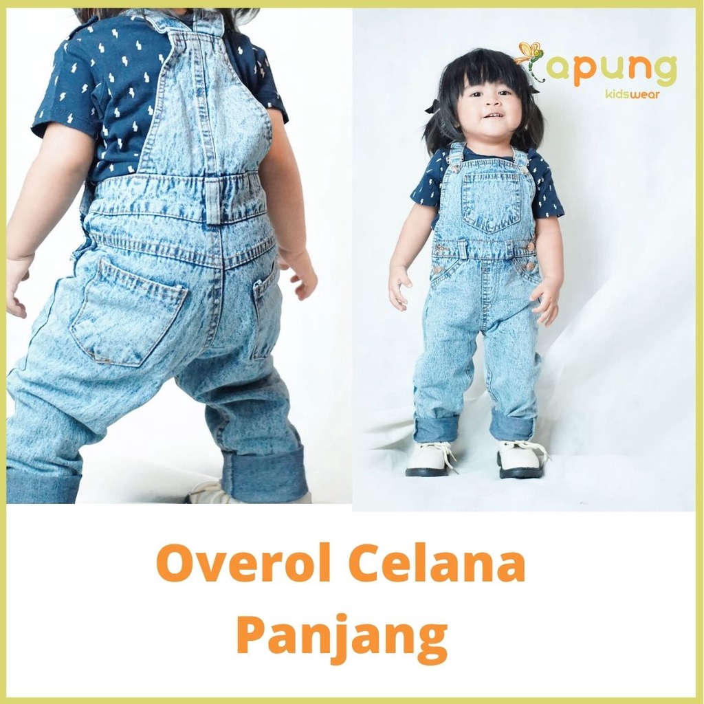 (Capung Kidswear) Overall Celana Panjang Jeans Anak Baju Kodok Anak Unisex 1-6 Tahun