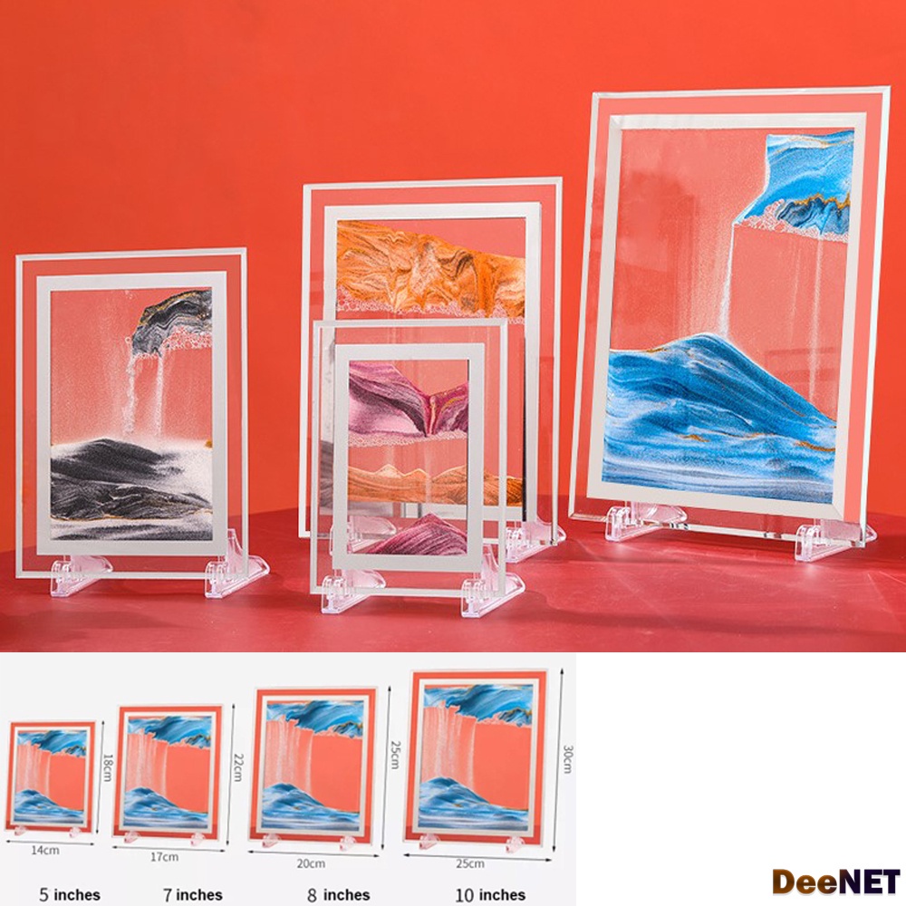 Moving sandscape - Moving Sand Painting art picture - SQUARE FRAME - Gambar Seni Lukisan Pasir Berge