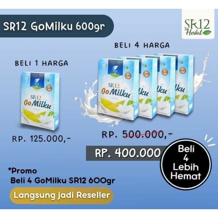 

GOMILKU SR12 SUSU KAMBING ETAWA 600gr/Paket Reseller susu