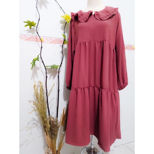 MIDI DRESS GAMIS REMAJA UMPAK CRINKLE AIR FLOW BY ELISHA ORI MIDI PREMIUM