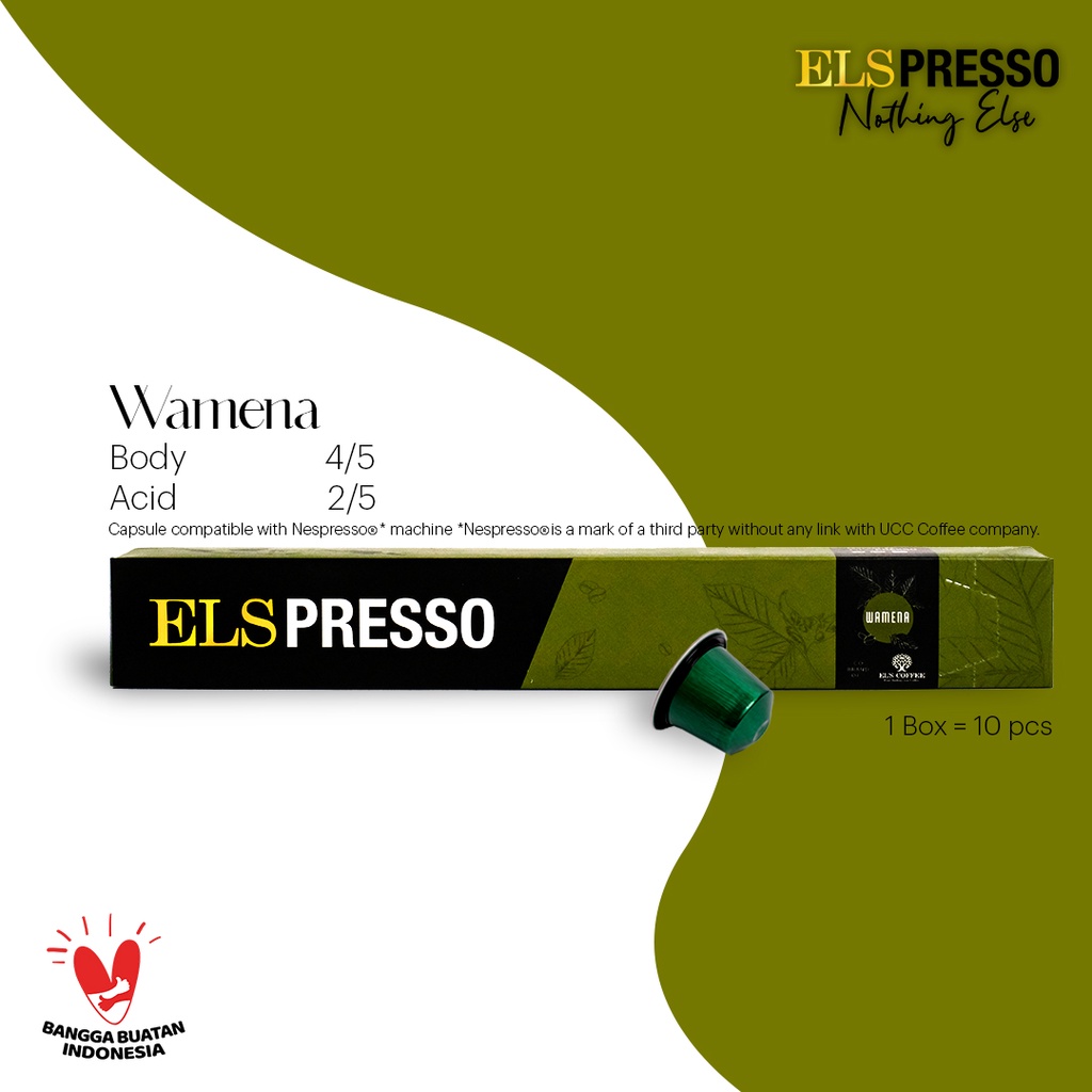 

ELSPRESSO Wamena Arabika 10 Kapsul Kopi Coffee Capsule Compatible BPOM M-1151