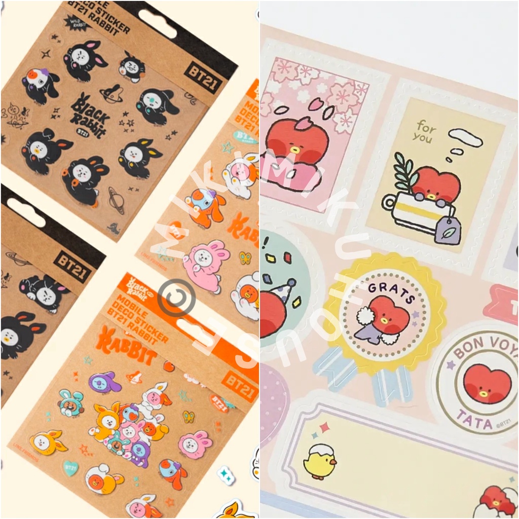 

2023 NEW STICKER BT21 RABBIT BUNNY COOKY KELINCI MONOPOLY BTS DECO REMOVABLE GIFT DECO