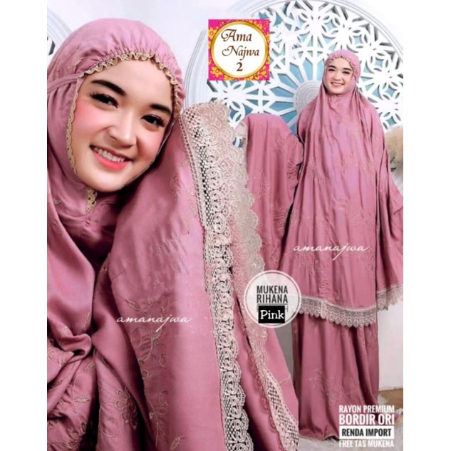MUKENA RIHANA //MUKENA ELIZA BY AMA NAJWA Mat Rayoon Twil Bordir Ori Renda