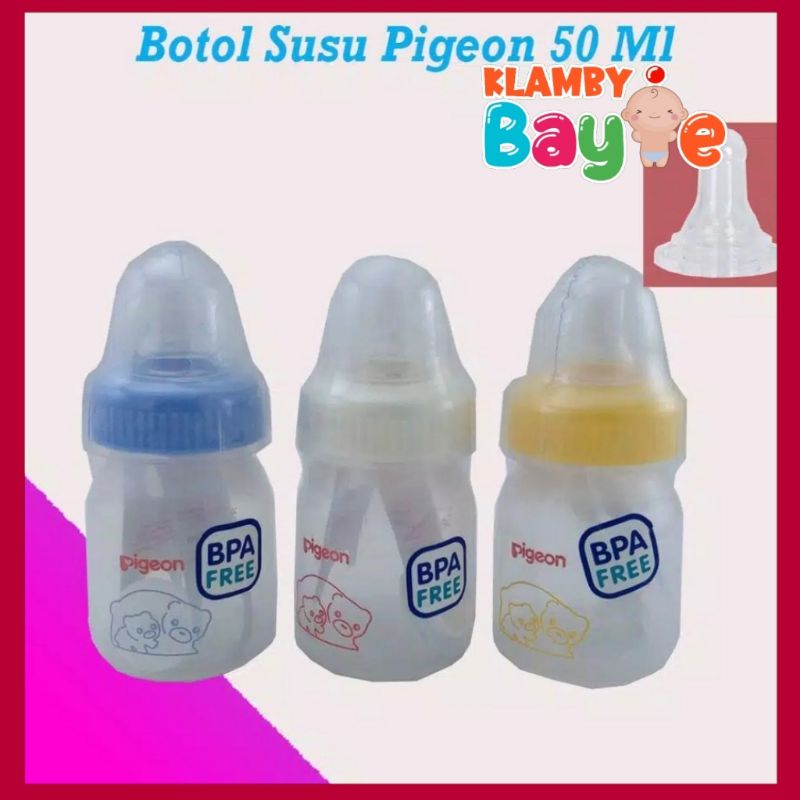 PIGEON 50ml Botol Susu Dot Bayi Anak Perlengkapan Bayi Baru Lahir Botol Pigeon Kecil