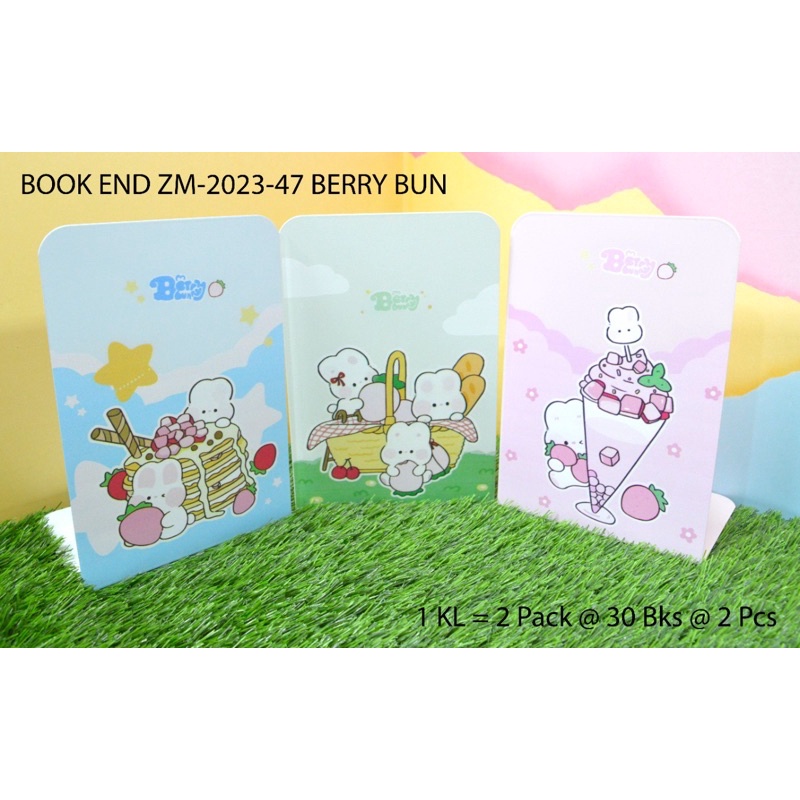 

penahan buku atau stand book motif berry bun isi 2 pc