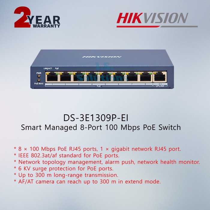 Produk Terbaru Hikvision Smart Switch Poe 8 Port Managed Ds-3E1309P-Ei