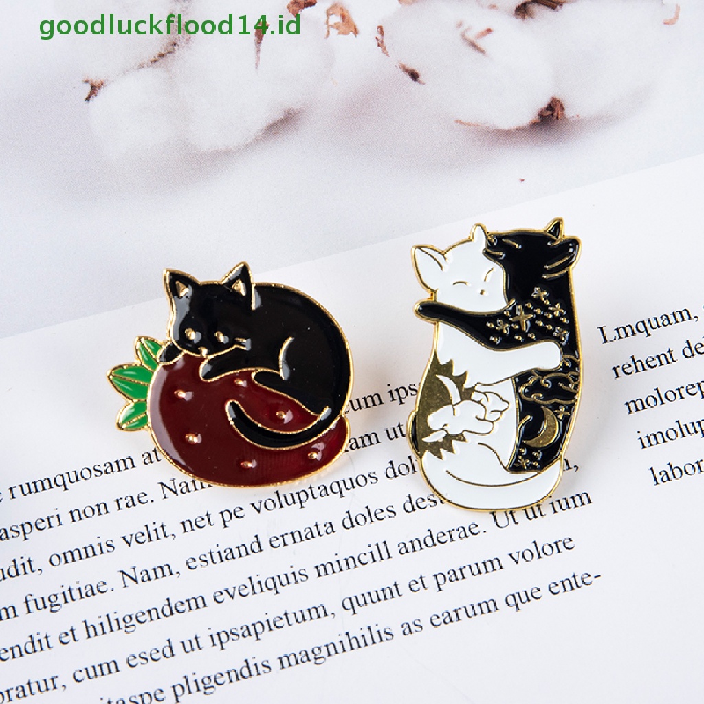 [GOOGFOUR] 4 Pcs Kucing Yang Indah Enamel Pin Kitten Lencana Bros Tas Pakaian Kerah Perhiasan Hadiah [TOP]