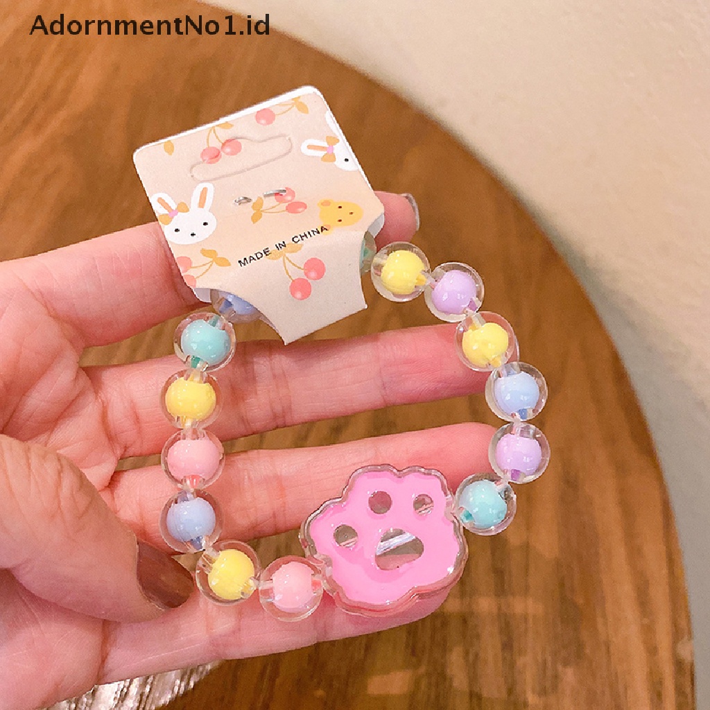 [AdornmentNo1] Kartun Anak-Anak Gelang Jelly Warna Manik-Manik Gelang Gadis Lucu Gelang Mahasiswa Perhiasan Gelang Perhiasan [ID]