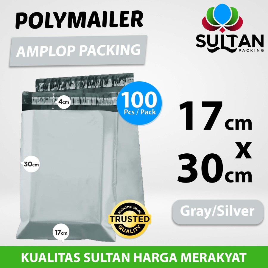 

Polymailer Pack GREY 17x30cm amplop Plastik Packing Olshop Ekonomis