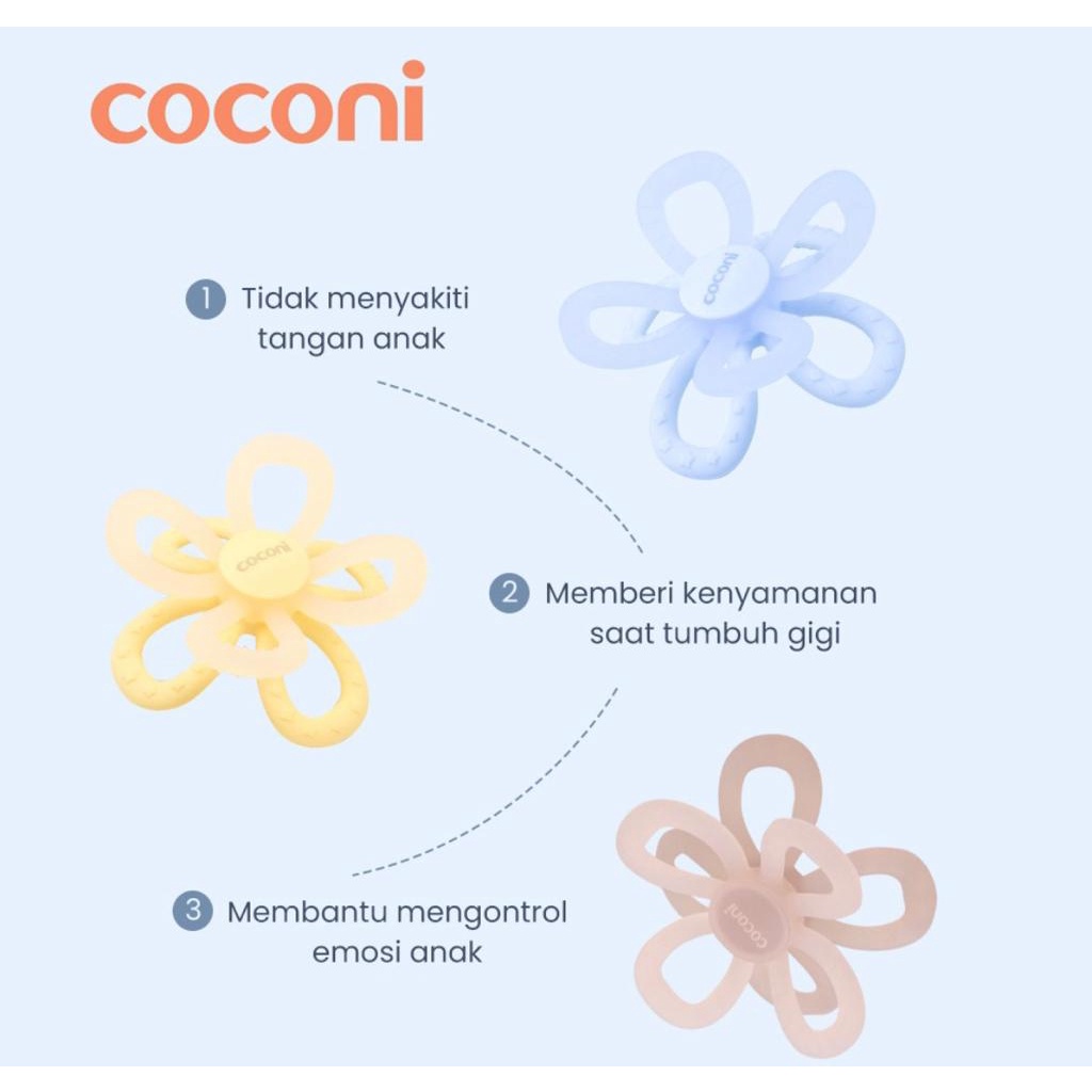 Coconi Manhattan Toy Sensory Teether | Gigitan Bayi Silicone Lembut