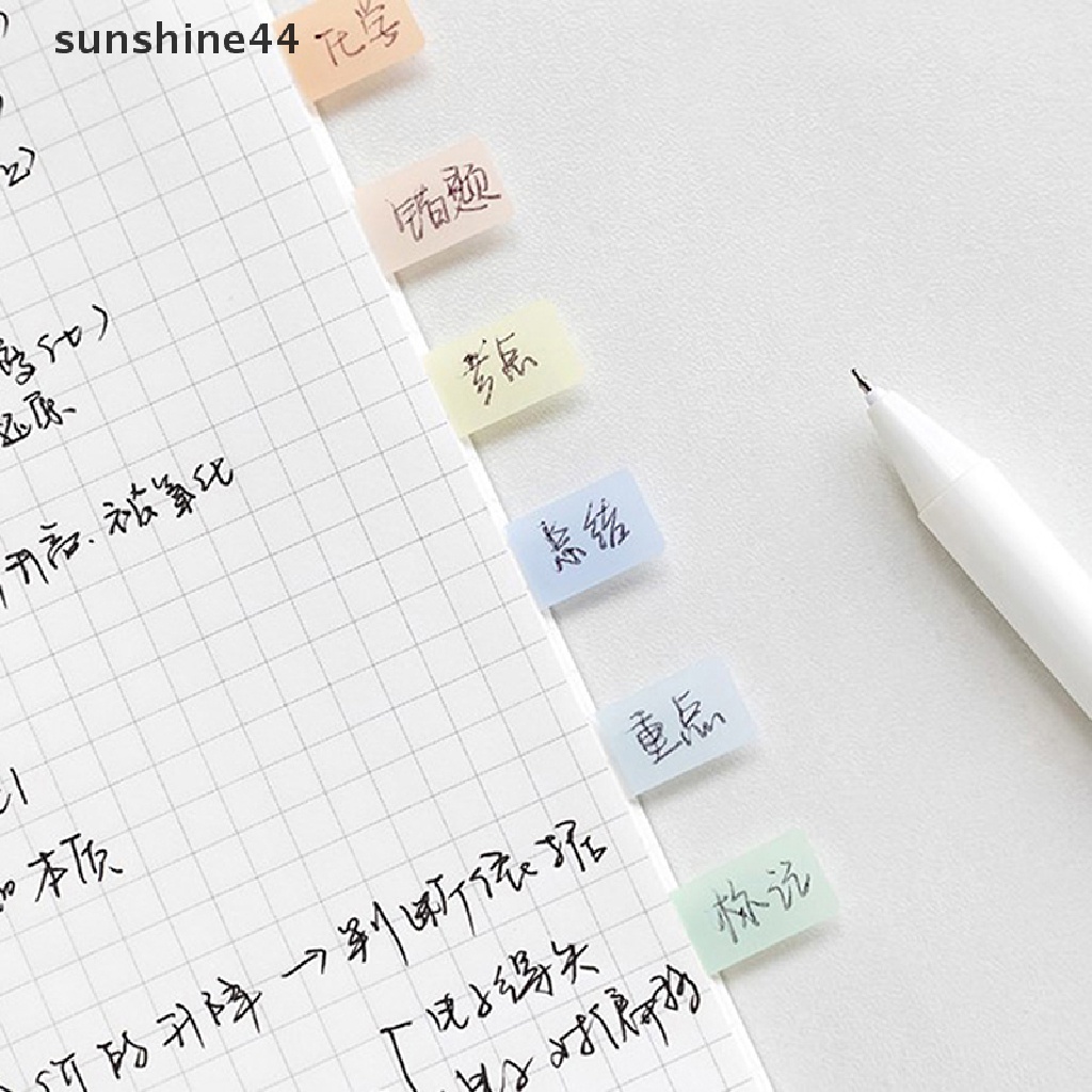 Sunshine 1pcs Stiker Indeks Tipe Laci Warna Tembus Hewan Lucu Sticky Notes Dan Memo Pad Self Adhesive Anti Air.