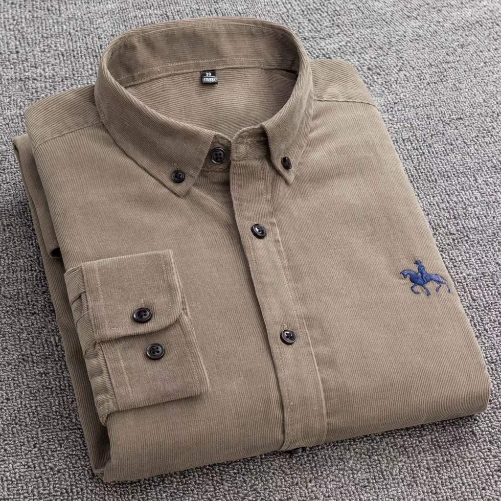 Katun Corduroy Kemeja Pria Lengan Panjang Katun Corduroy Kemeja    Pria