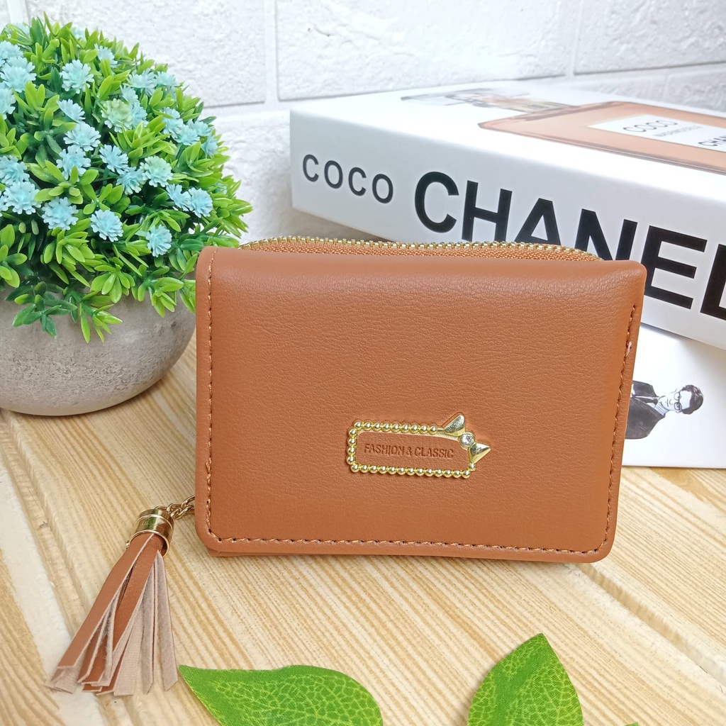 Dompet Lipat Wanita Zipper Fashion Style Korea Dompet Cewek Mini Multifungsi Women Wallet PU Satu7an D78