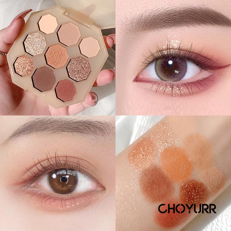 【COD】Eyeshadow Palette 9 Warna Nude Glitter Waterproof Eye Shadow Eye Shimmer Powder Pearlescent Matte Makeup-CH