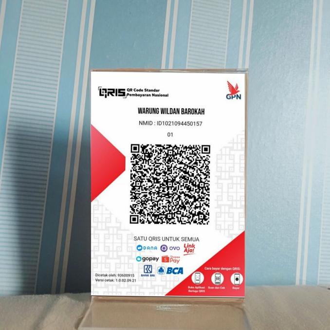 

Akrilik + No Meja Barcode bahan HVS Uk. A5 Model Portrait Tipe T