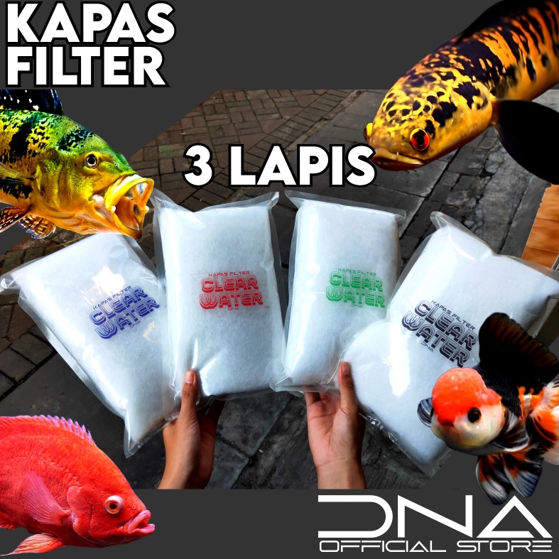 KAPAS FILTER 3PLY untuk menjernikan air aquarium CLEAR WATER kapas busa untuk segala jenis ikan Channa Arwana Louhan Oscar Pbass Koi Koki dakron
