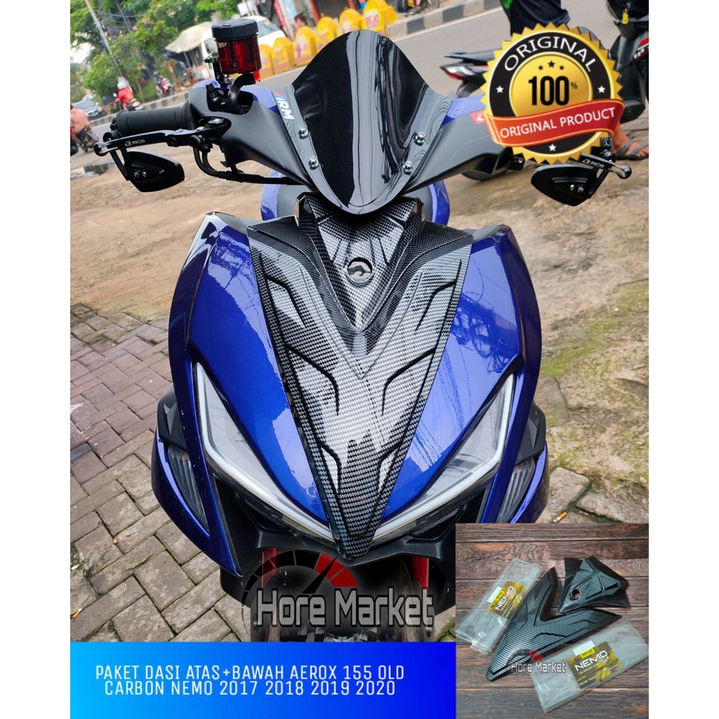 PAKET DASI DEPAN AEROX 155 OLD 2017 2018 2019 2020 CARBON NEMO DADA DEPAN BESAR AEROX V
