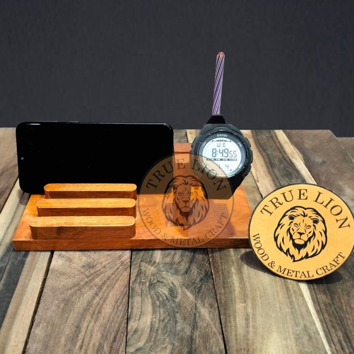 STAND HP MEJA/TEMPAT PENSIL KAYU/STAND JAM TANGAN SERBAGUNA