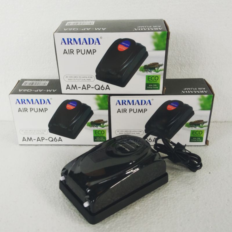 Aerator aipump 2 lubang ARMADA AM AP Q6 A mesin gelembung udara aquarium kolam