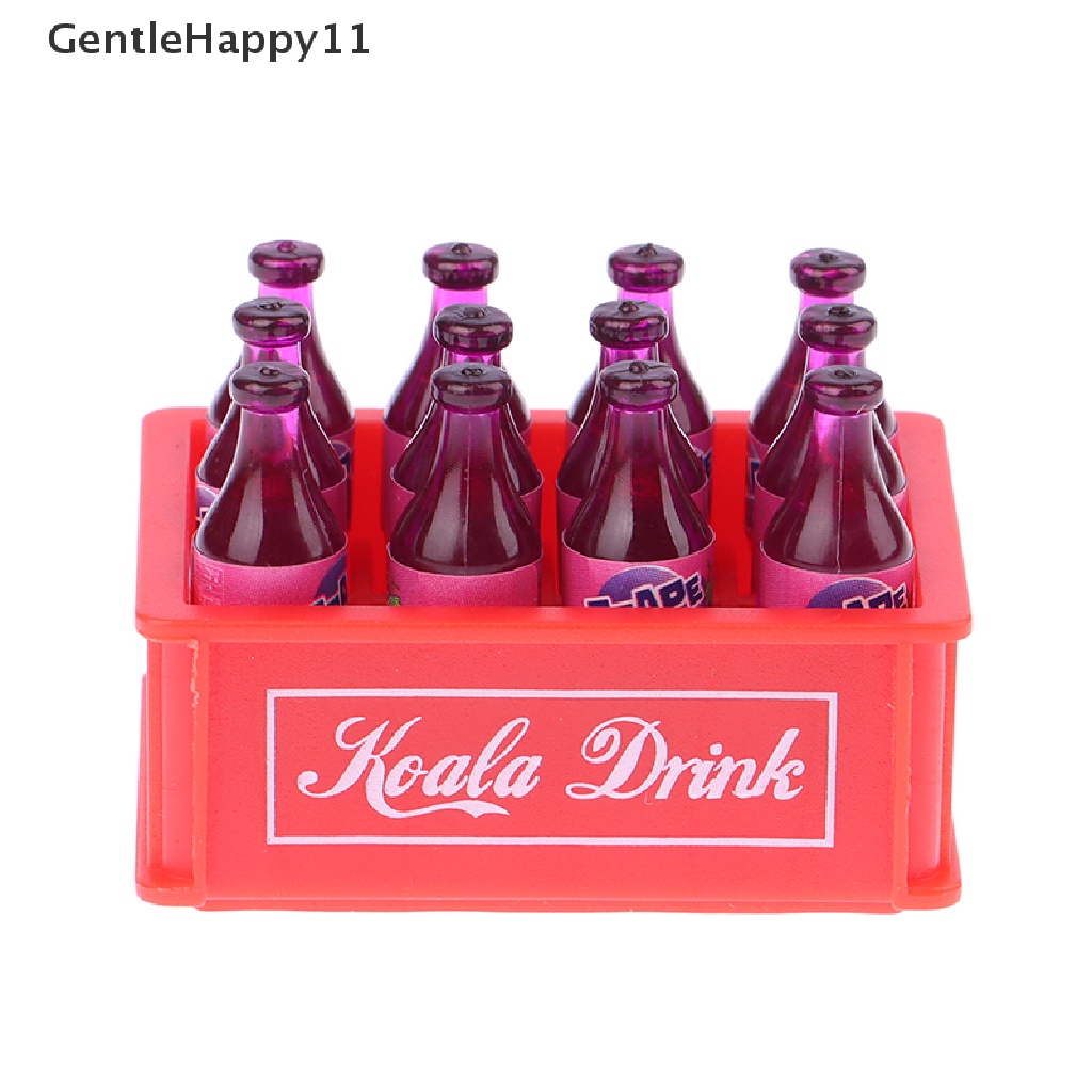 Gentlehappy 1Set 1: 12rumah Boneka Miniatur Minuman Botol Minum Soda Dengan Model Kotak Penyimpanan Rumah Boneka Dekorasi Pemandangan Hidup Mainan id