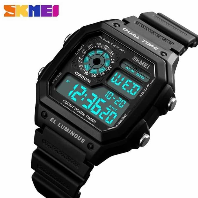 SKMEI 1299 Jam Tangan Pria Wanita Digital Anti Air Sport Original HRG DISKON