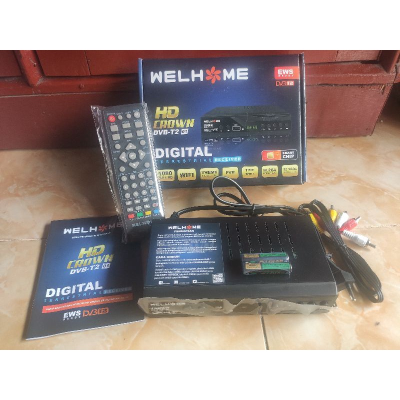 Set Top Box DVB T2 TV Digital WELHOME FullHD + Kabel RCA + Free HDMI