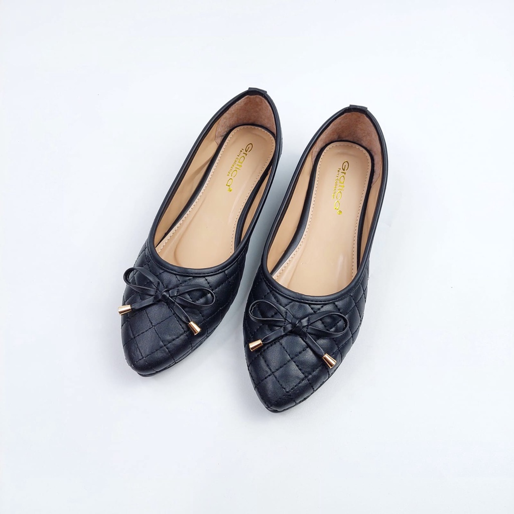 Sepatu balet flat shoes lancip pita al047