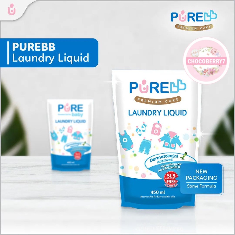 Pure Baby LAUNDRY Detergent BELI 2 GRATIS 1 Refill 450ml isi 3pcs Deterjen Baju Bayi Anak