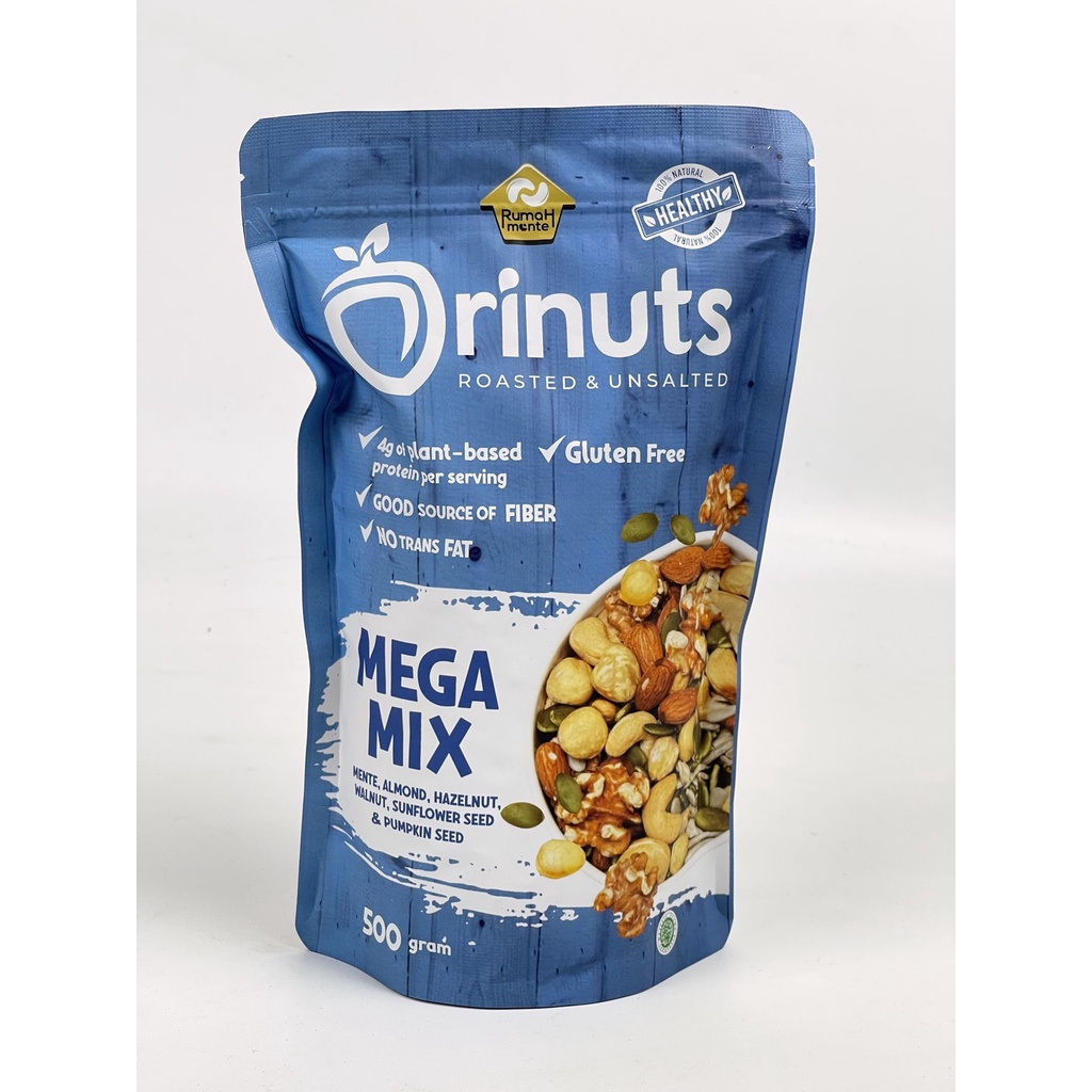 

ORINUTS MEGA MIX 500GR KACANG MEDE KACANG ALMOND HAZELNUT WALNUT SUNFLOWER PUMPKIN (PREMIUM QUALITY CEMILAN DIET)