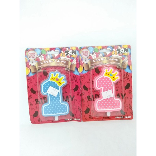 lilin angka satu jumbo/ lilin ulang tahun angka 1