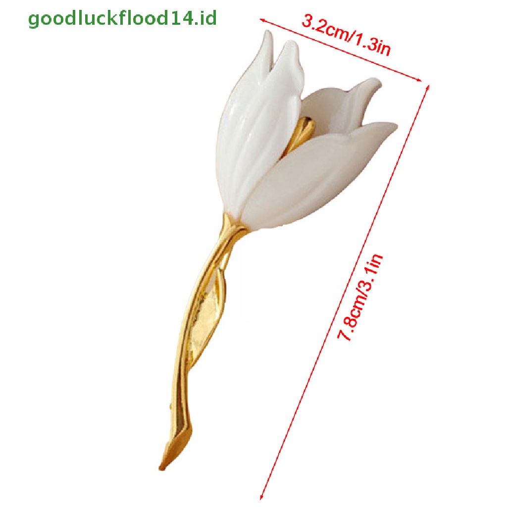 [GOOGFOUR] Bunga Tulip Enamel Bros Pin Kerah Lapel Syal Dekorasi Perhiasan Garment Jewelry [TOP]