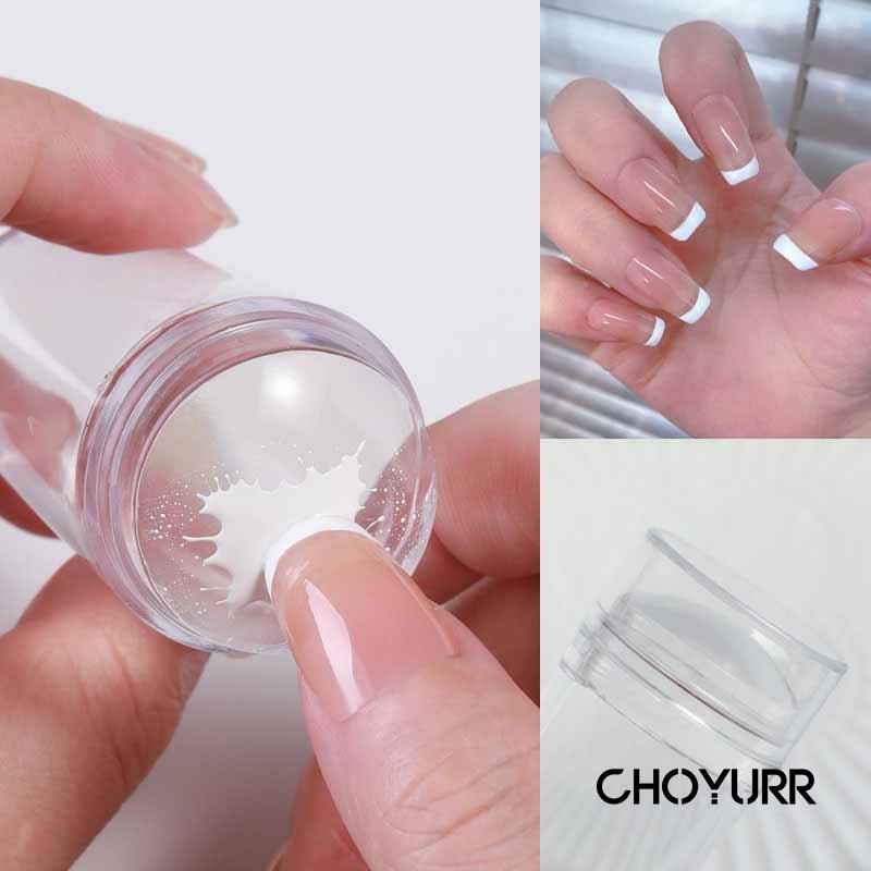 【COD】Clear Nail Stamper for French Tip Nail Art Cetakan Stempel Kuku Bahan Silikon Transparan Gaya Perancis-CH