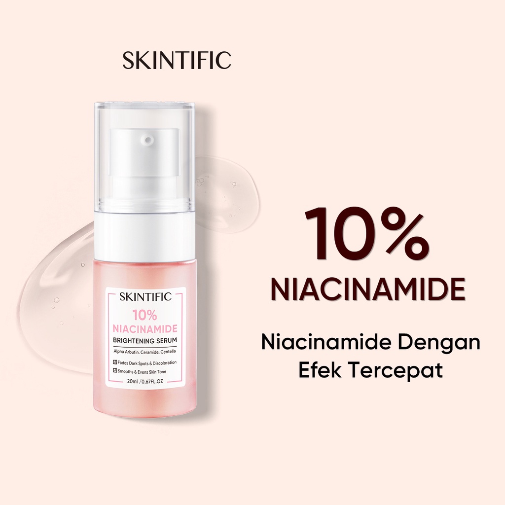 PAKET 4 Skintific Niacinamide Glowing(5X Ceamide Low PH Cleanser 80ml + 10% Niacinamide Brightening Serum 20ml + Glycolic Acid Clarifying Toner 80ml + MSH Niacinamide Moisturizer Gel 30gr )