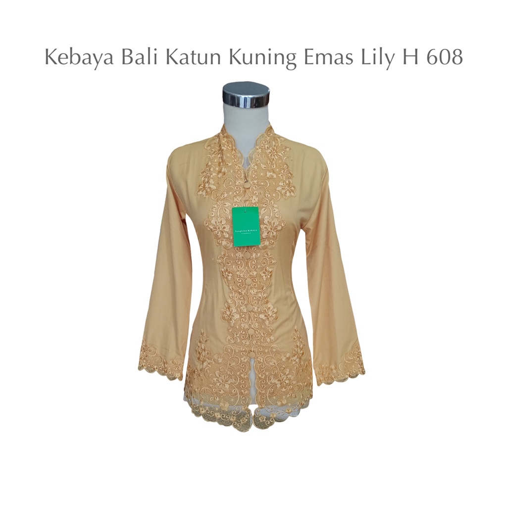 Kebaya Bali Katun Kuning Emas Lily H 608