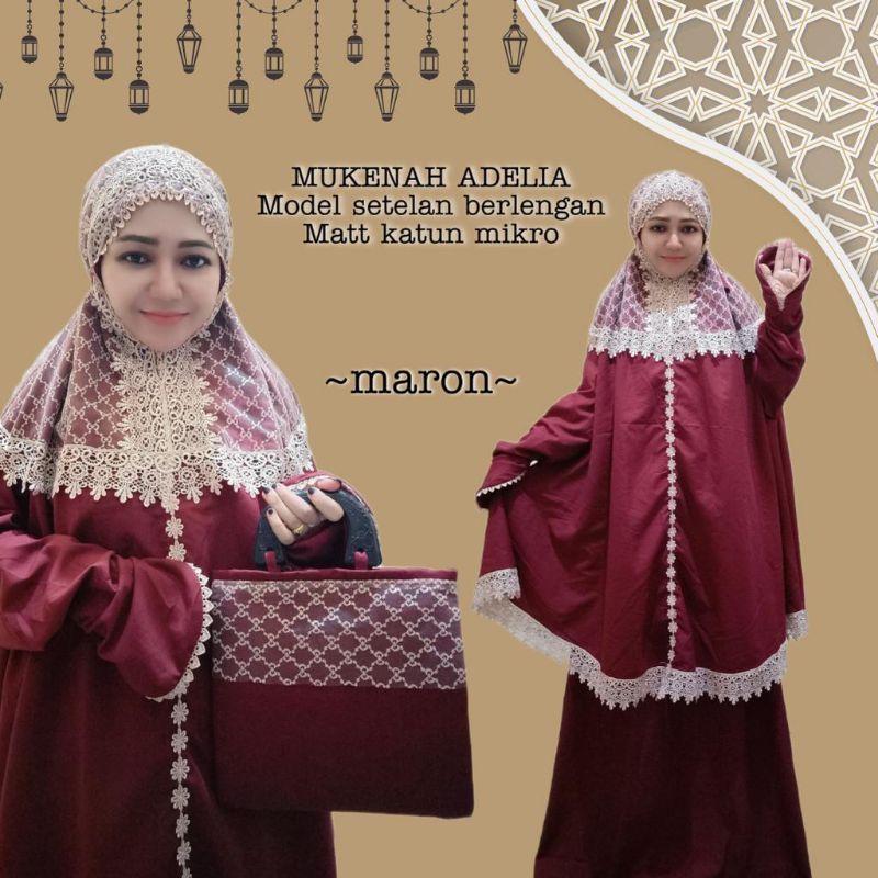 MUKENA SETELAN ATAS BAWAH BERLENGAN ADELIA