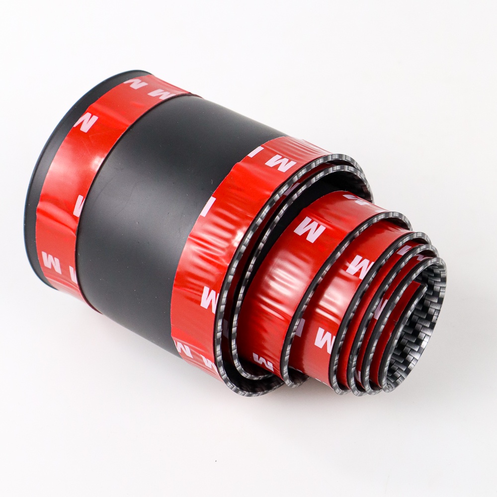 Karlor Stiker Vinyl Mobil Carbon Fiber Rubber Strip Car Bumper Edge Guard 7 x 100 CM - YSB190 - Black