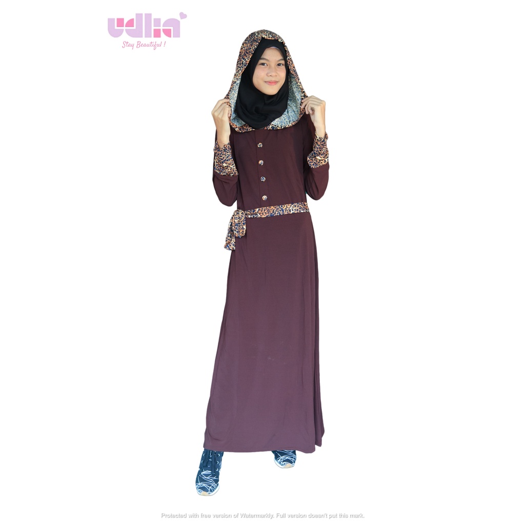 Udlia Gamis Hoodie Leopard