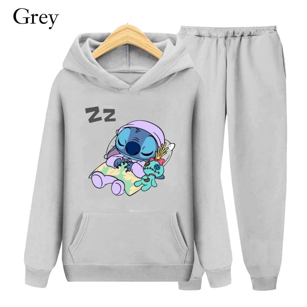 Hzl_outfit Setelan Sweater Hoodie Lilo Sleep Anak Anak S.M.XL