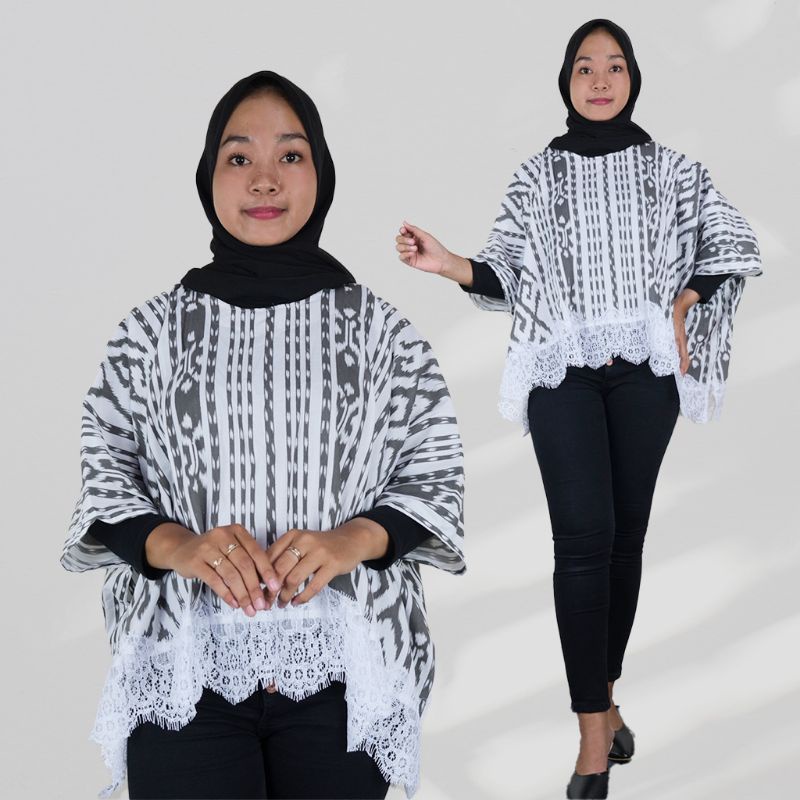 Blus Batik Kelelawar Renda Motif Etnik - Naira Batik