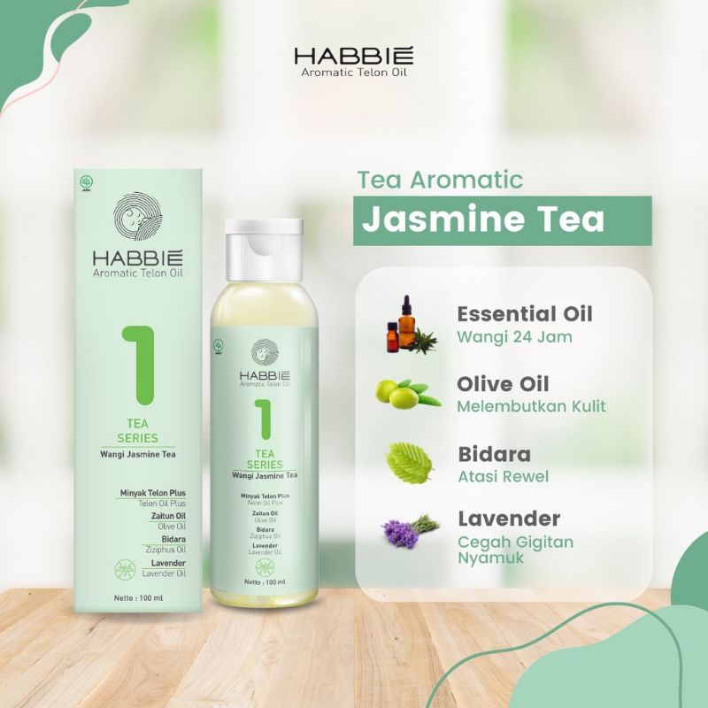 Habbie aromatic telon oil plus varian tea series | minyak telon aromatik