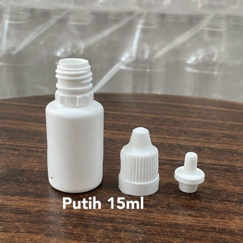 Botol Tetes PUTIH 15ml TUTUP SEGEL (MINIMAL 20PCS)