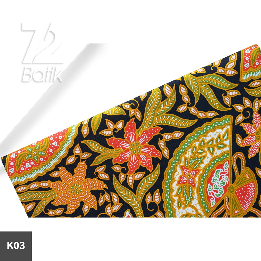 KAIN BATIK PREMIUM Bahan Katun Motif Kembang Kipas Warna Hitam 722670 Cap 72 Jarik Jarit Samping Kebat Panjang Batik Katun Modern Premium Bahan Seragam Batik Pernikahan Kantor Keluarga Murah Kamen Jadi Batik Bali Lembaran