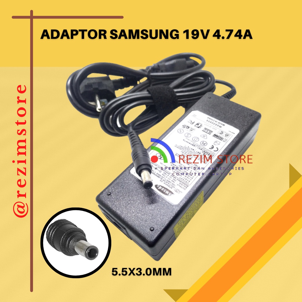 19V 4.74A 90W AC to DC Adaptor Charger Laptop Samsung RV510 RV711 RV520 NP-RV511 19V 4.74A NP355E7C-