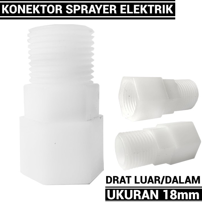 Konektor Sprayer Elektrik ke selang sprayer - Drat luar dalam 18mm