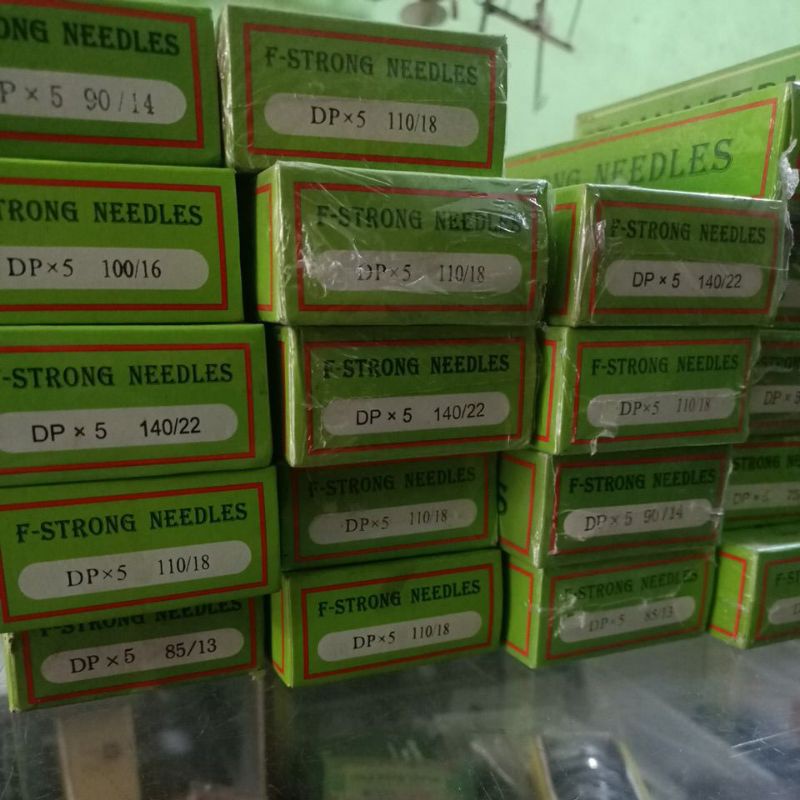 jarum jahit DP x 5 nomor 11,14,16,18 merk F-strong