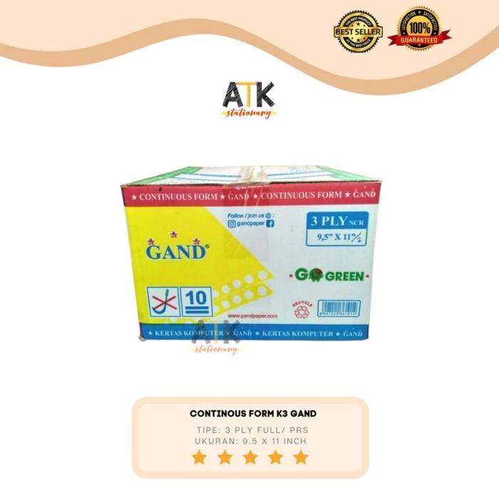

Continous Form 9.5" X 11" 3 Ply ( K3 Warna ) GAND Atk