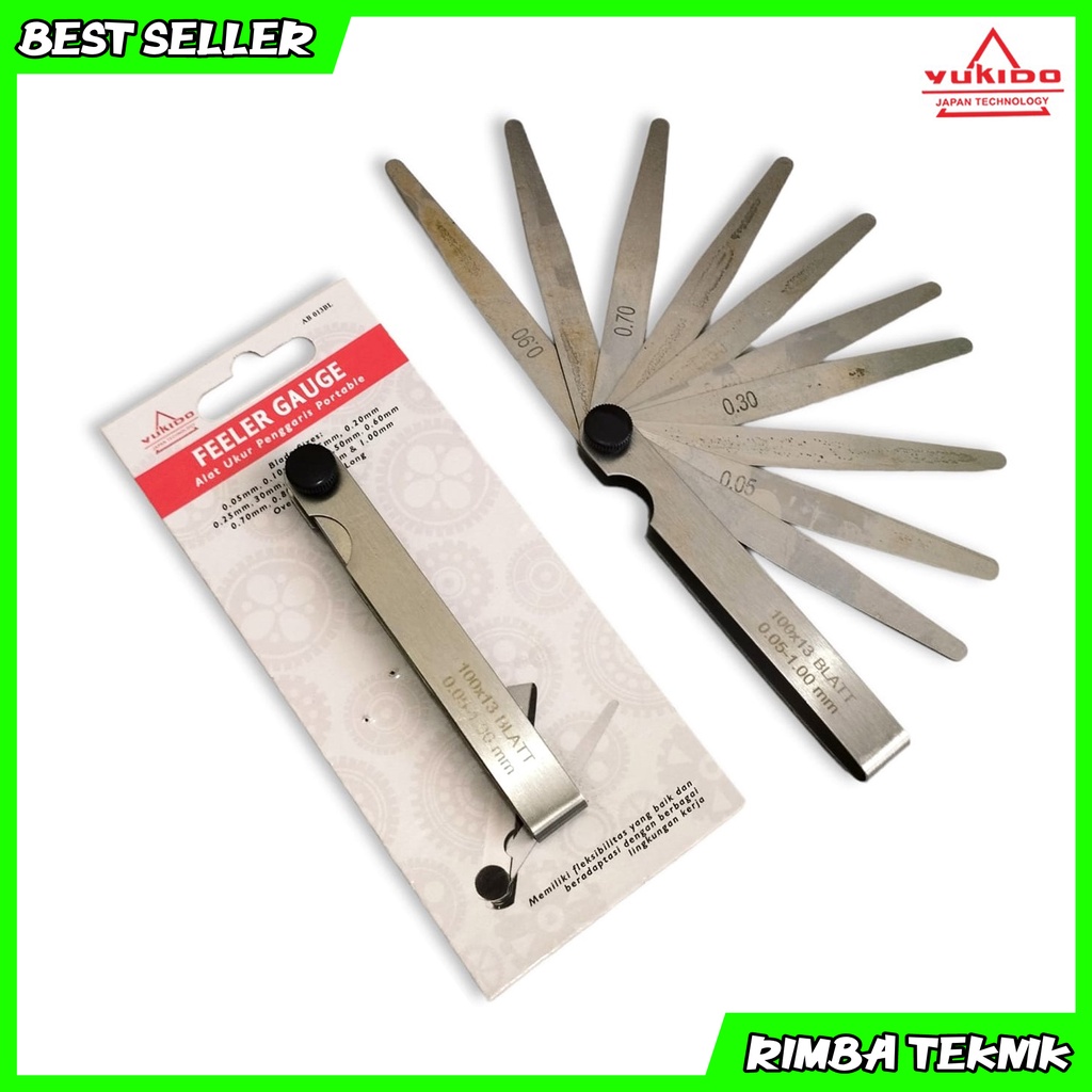 Kunci L Setel Klep T40 + Feeler Gauge 13 pcs / Fuller Kunci Stel Klep Motor Pengukur Celah Klep Mobil